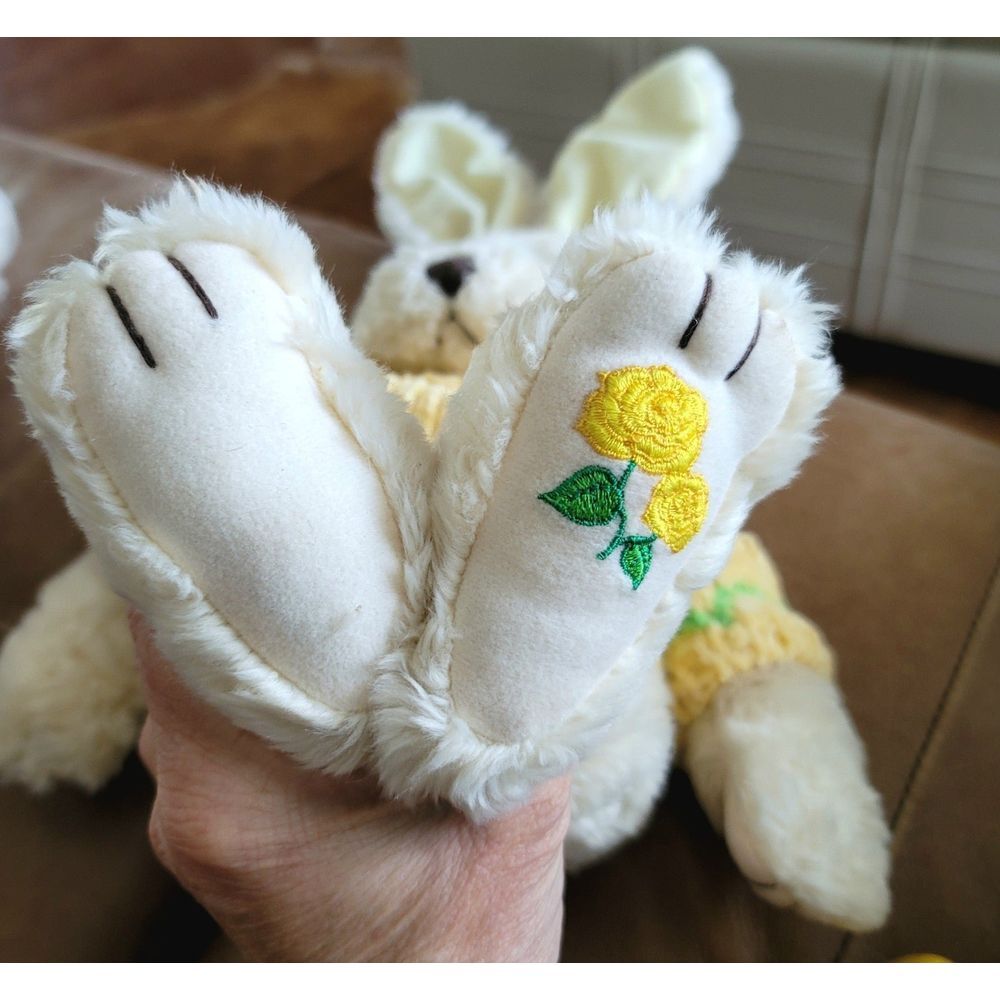 Fine Toy 13" Cream Bunny with Sweater